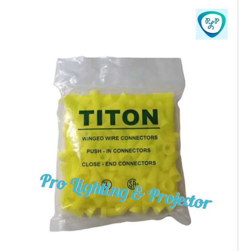 Lasdop Titon 4mm Kuning (Penutup Kabel Screw on Wire)