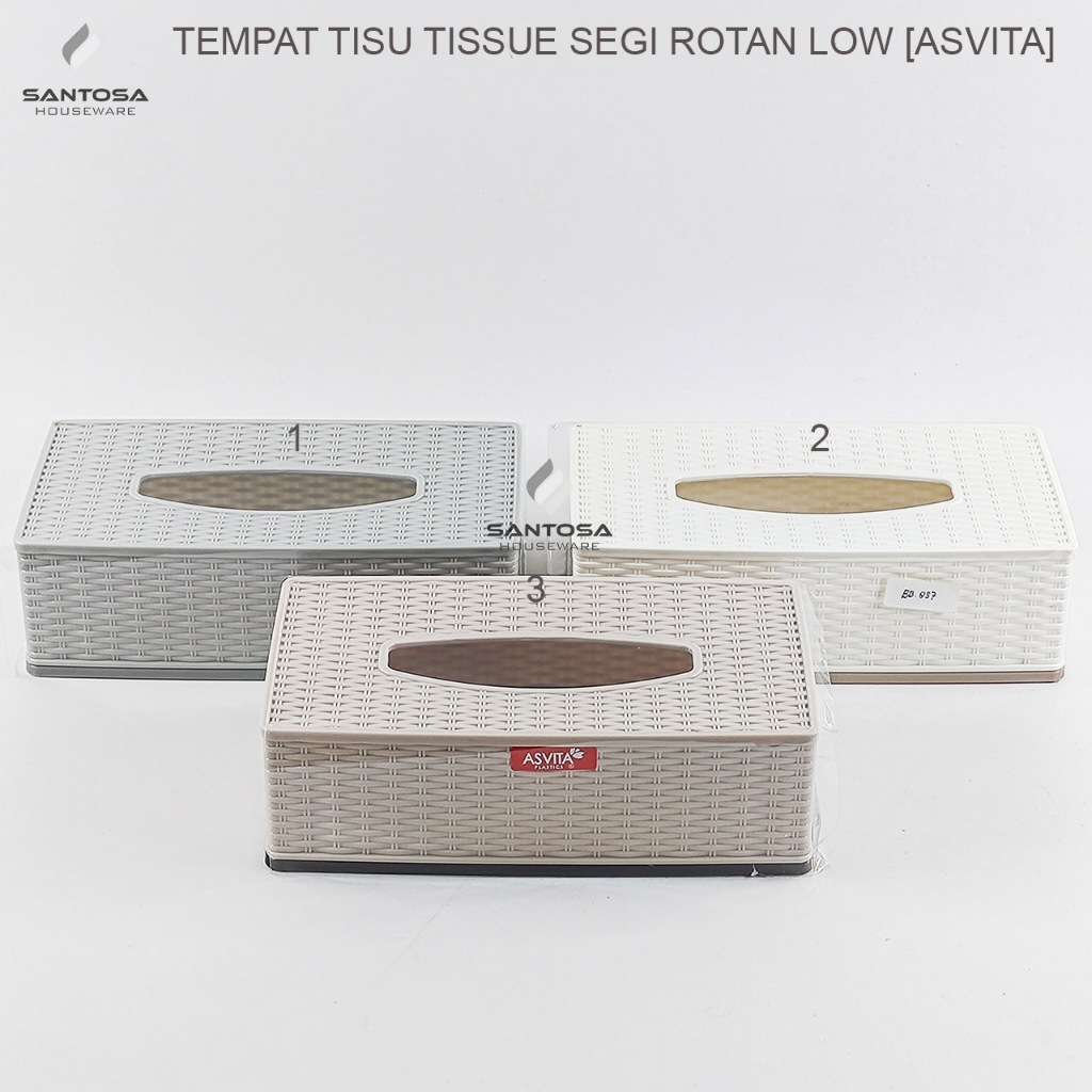 Tempat Tisu Tissue Segi Rotan Low [Asvita]