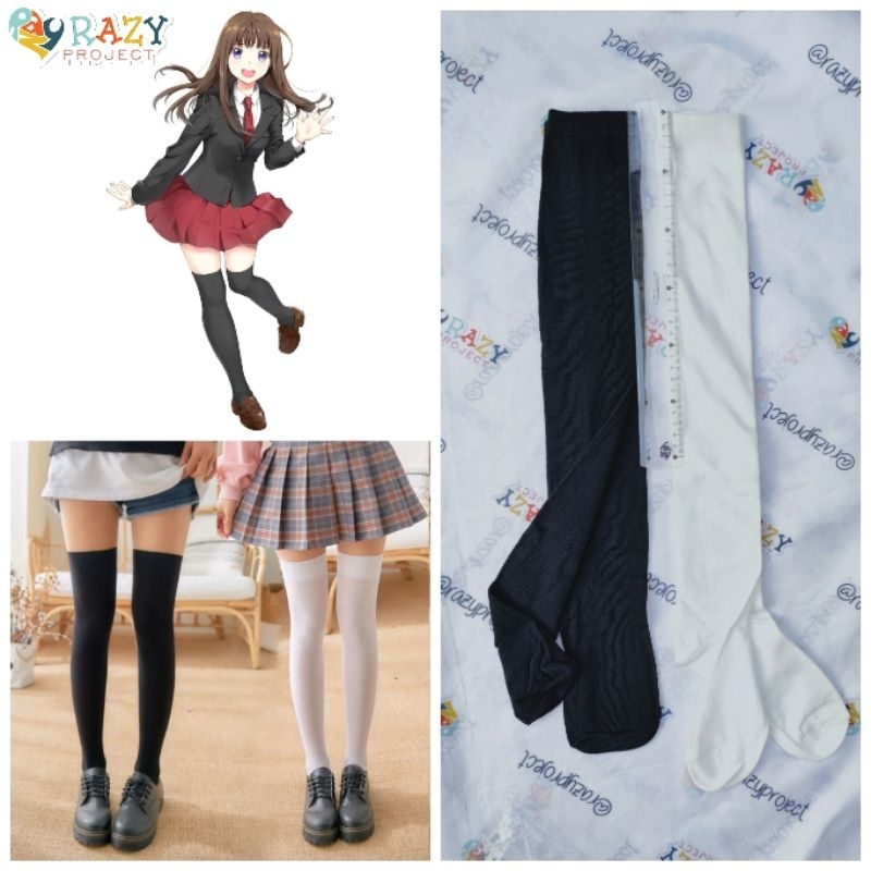 Overknee Kaos Kaki Panjang Cosplay Anime Selutut Atas Lutut Sepaha Long Socks Over Knee Seifuku Sera
