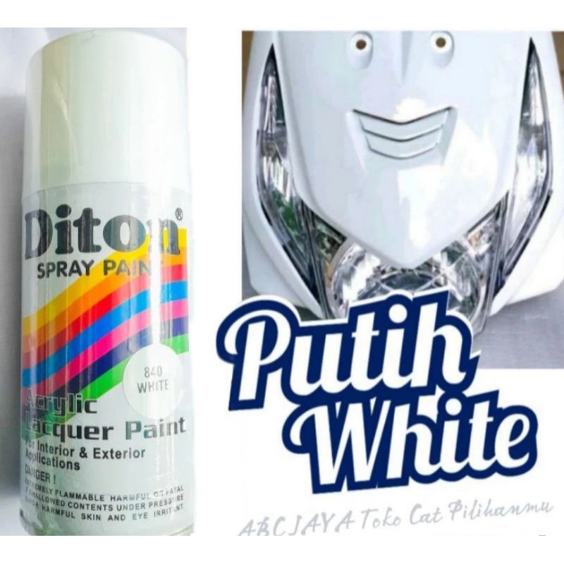 Cat Pilok Diton Spray Paint 840 White Gloss 150ml Putih Mengkilap Solid Pylox Pilox