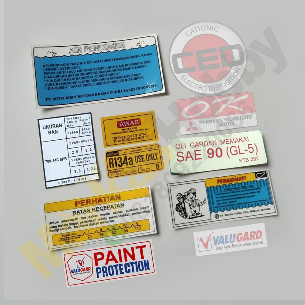 Stiker Mitsubishi L300 Warning Set