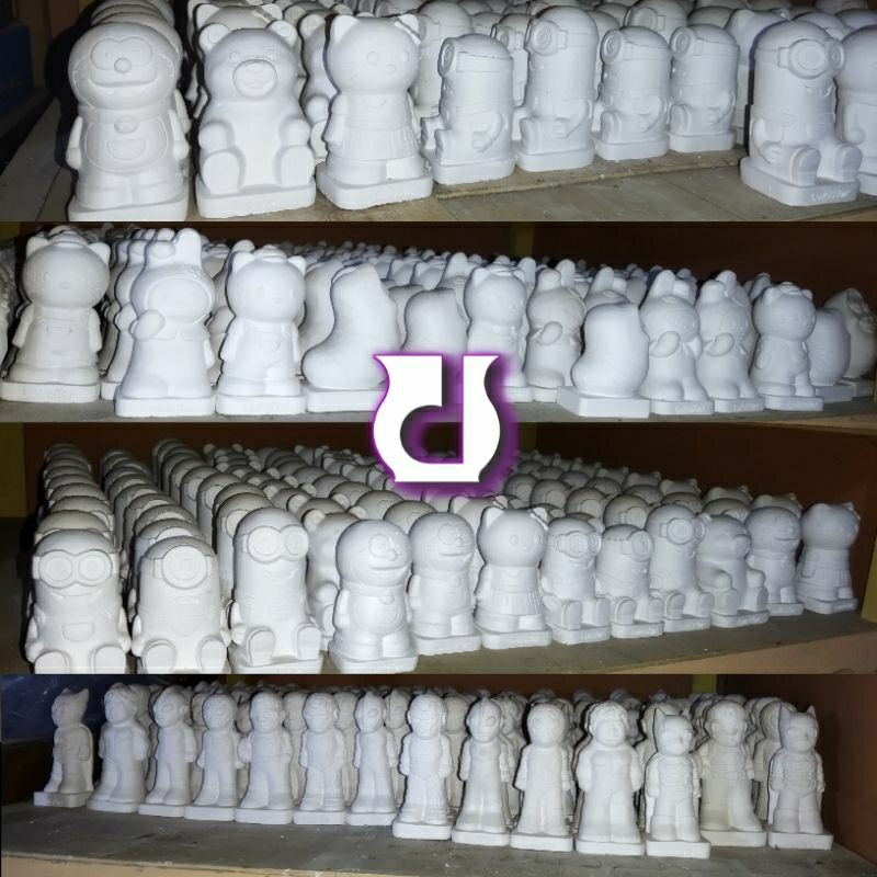 25 patung mewarnai gypsum 3d (patung saja)