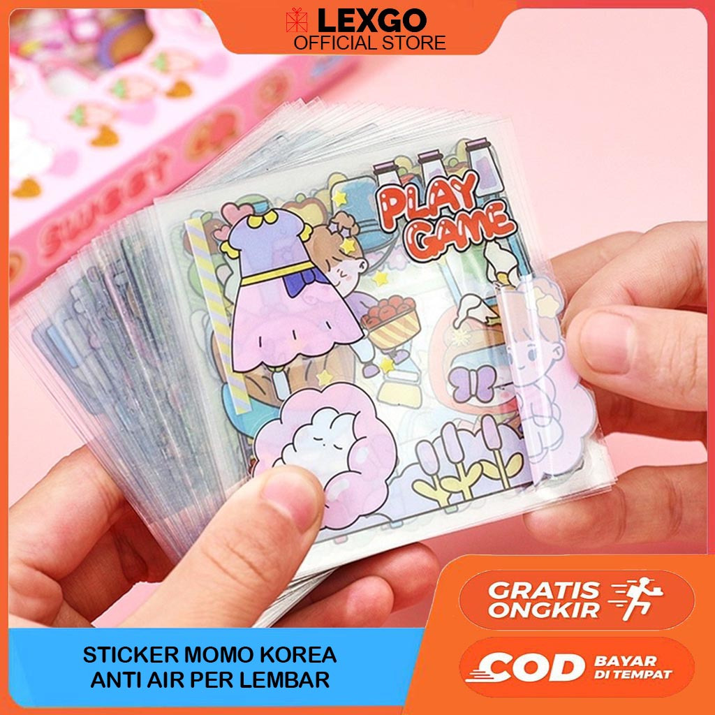 

MOMO STIKER KOREA PER LEMBAR GROSIR TERMURAH STICKER DECO AESTHETIC / STICKER DIY TUMBLER / BINDER / CASE HP / DIARY STIKER ANAK STICKER LUCU ANAK
