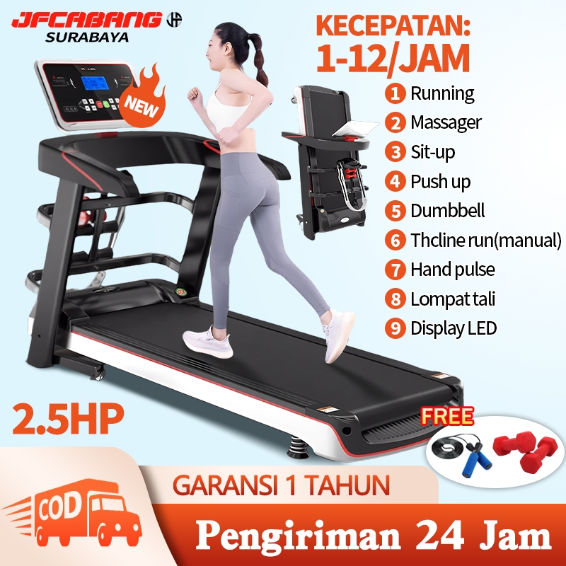 Treadmill Elektrik Multifungsi 2.5HP/3.0HP Mesin Lari Olahraga Gym Cardio Alat Fitness/Alat Olahraga