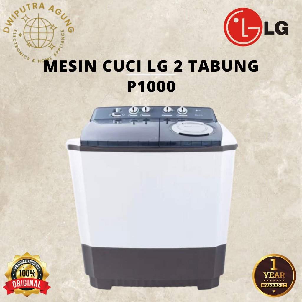 MESIN CUCI 10KG LG 2 TABUNG P1000 / P 1000RT / 1000 LG