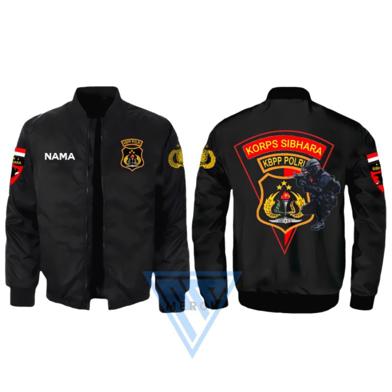 Jaket Bomber Sibhara Kbpp Polri Bahan Taslan Waterproof Anti Air Premium