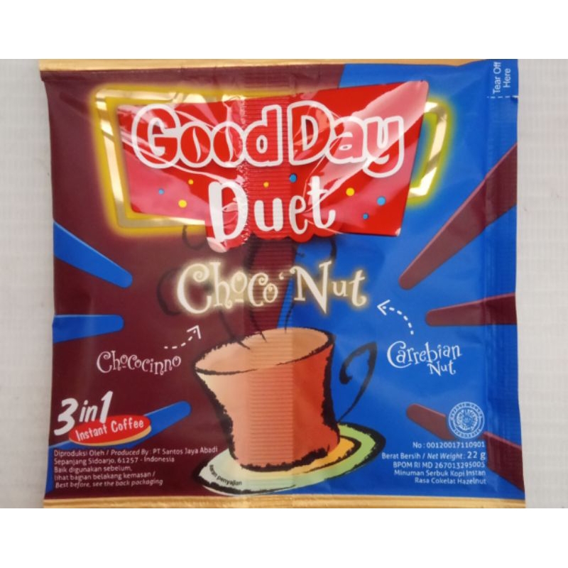 

kopi good day duet choconut per renceng isi 10 sachet