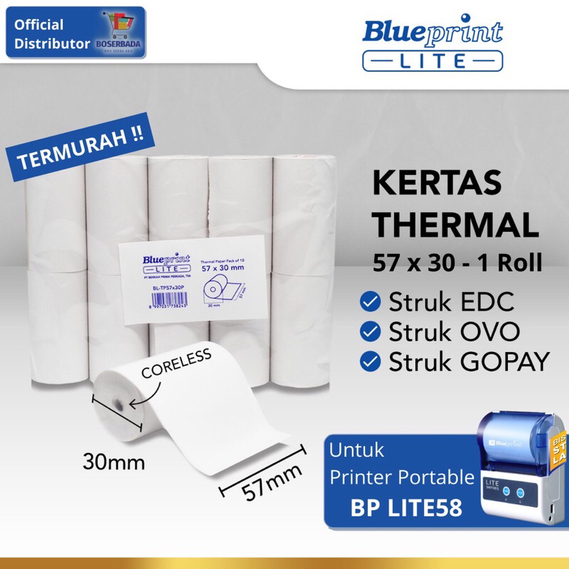 

BLUEPRINT LITE - Kertas Struk Thermal Paper 57x30/Struk kasir