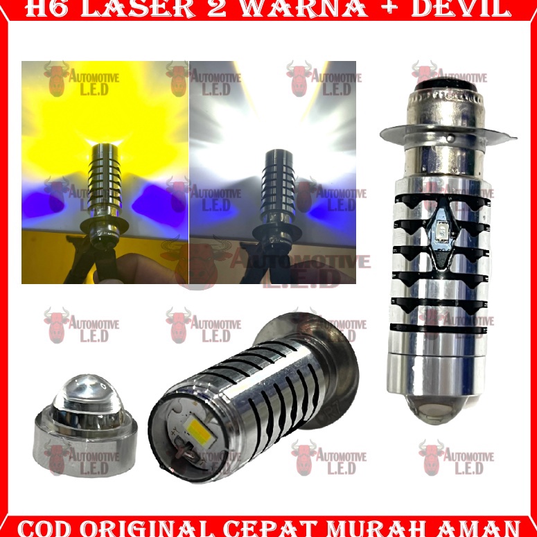 PROMOZKY1 LAMPU LED MOTOR H6 LASER 2 WARNA  LED H6 LASER MOTOR UNIVERSAL  BOHLAM LED H6 MOTOR HIGH L