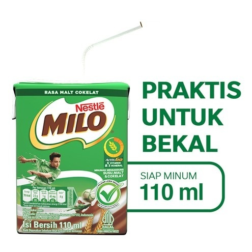 

Milo Activ-Go Cokelat UHT 110 ml RTD Coklat