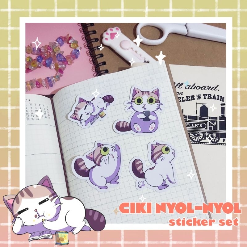 

Ciki Nyol-Nyol the Cat/Kucing Sticker Set • Combo Candy •