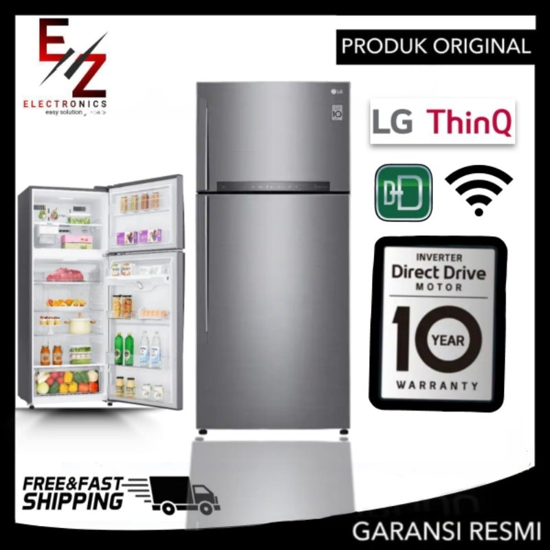 LG GN-H702HLHL KULKAS 2 PINTU LG INVERTER LG THINQ™ GN H702HLHL GNH702HLHL