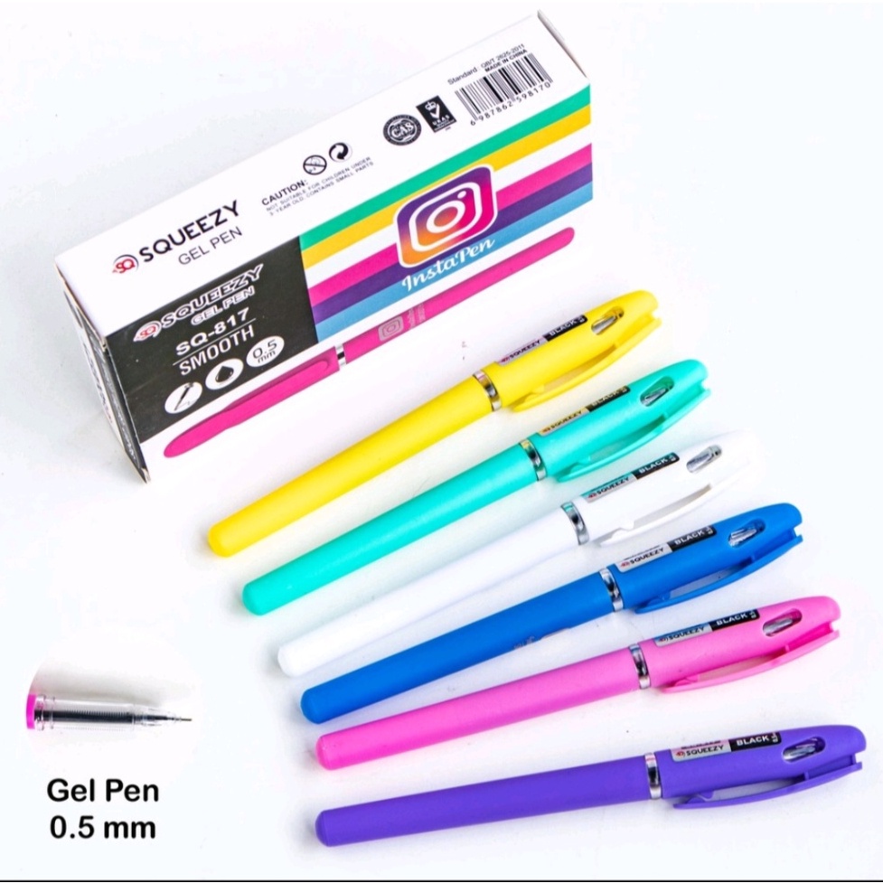 

zlcb 91 PULPEN GEL 1 LUSIN PACK 12 PCS PEN GEL INSTAPEN CANDY 5mm MURAH HITAM 9W