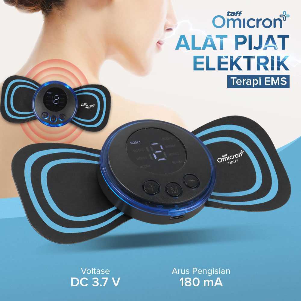 Alat Pijat  Elektrik Getar Tempel EMS Terapi Leher Massager Viral - TMS17