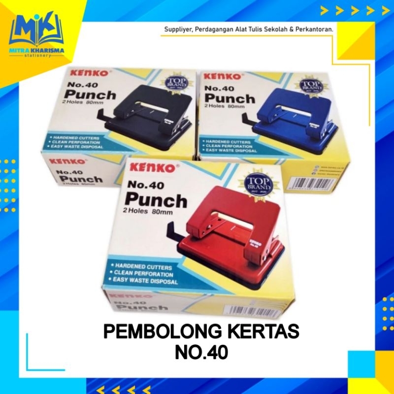 

Punch / Perforator / Pembolong Kertas No.40 KENKO