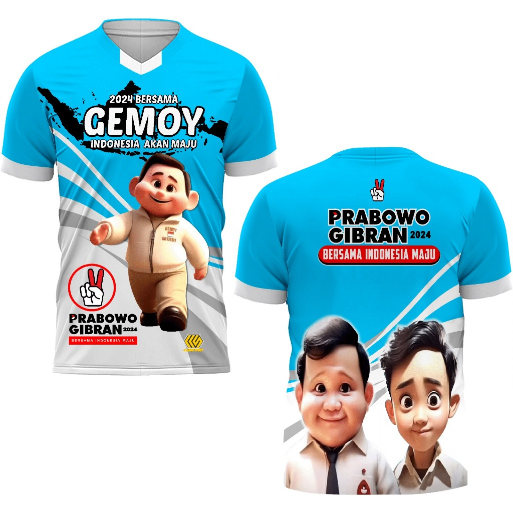 Kaos Jersey Relawan Prabowo-Gibran CAPRES 2024 Biru Langit Tua
