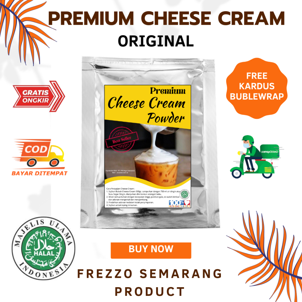 

1 Kg TOPPING CHEESE CREAM POWDER PREMIUM | BUBUK CHEESE FOAM SMOOTHIES | TOPPING KEJU | HALAL