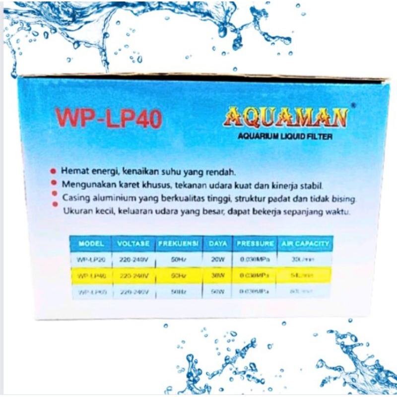 Pompa udara airpump Aerator Blower udara  AQUAMAN WP LP 40