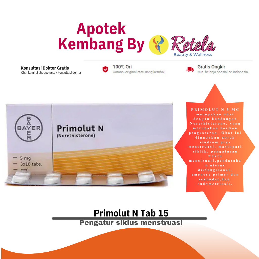 Primolut N 5 mg Strip 15 Tablet / Norethisterone