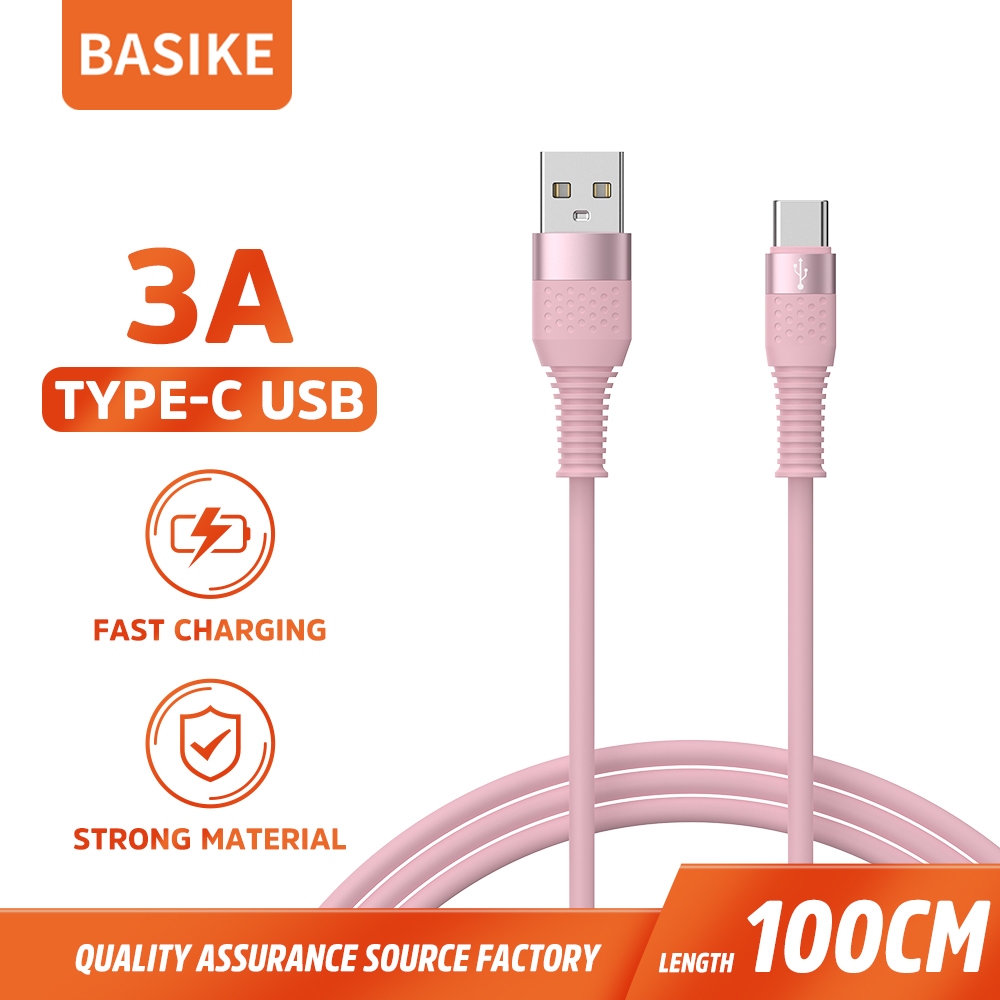 BASIKE Kabel Data iPhone Fast Charging Lightning Type C Micro USB cable charger Xiaomi Samsung Vivo