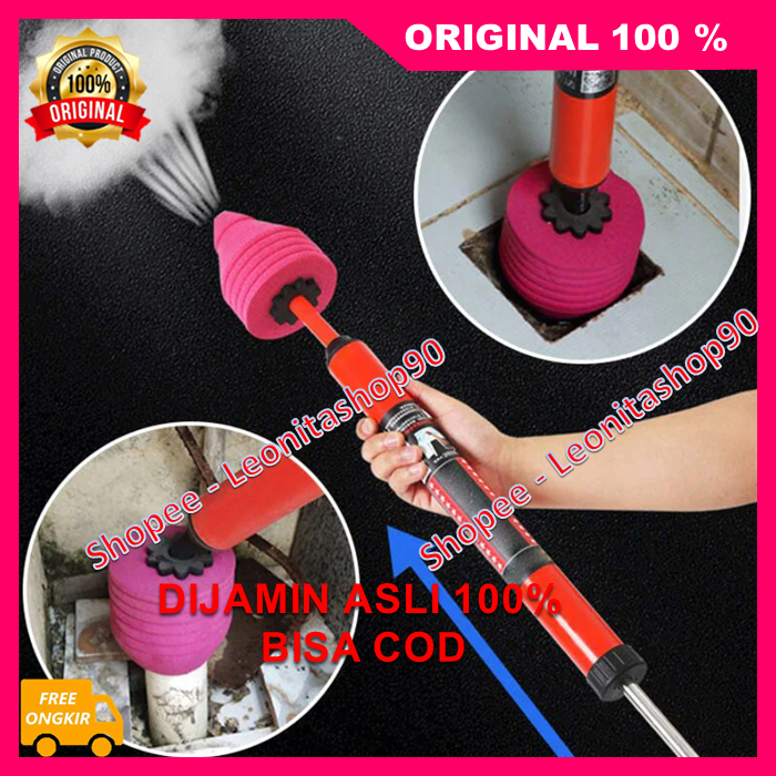 Pump Wc One Shot Plunger Pompa Pendorong Saluran Air Pompa WC Mampet Drain Buster Air Pump Toilet 10