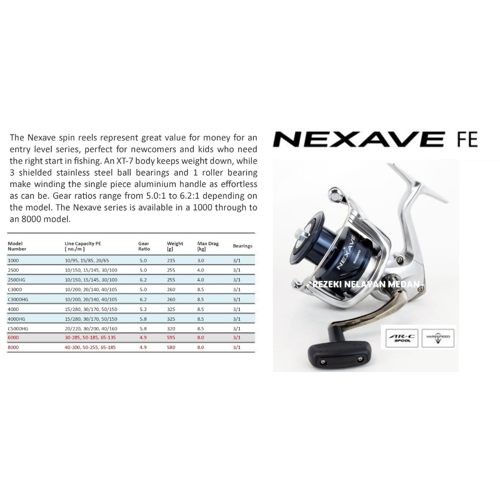 Reel SHIMANO NEXAVE FE  6000 / 8000