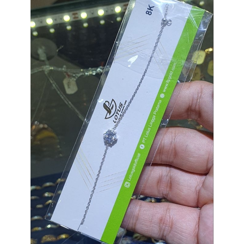 gelang mata satu soliter putih