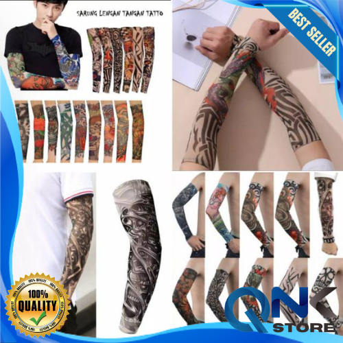 Manset Tangan Sarung Tangan Lengan Motif Tato Temporary Tattoo Sleeves