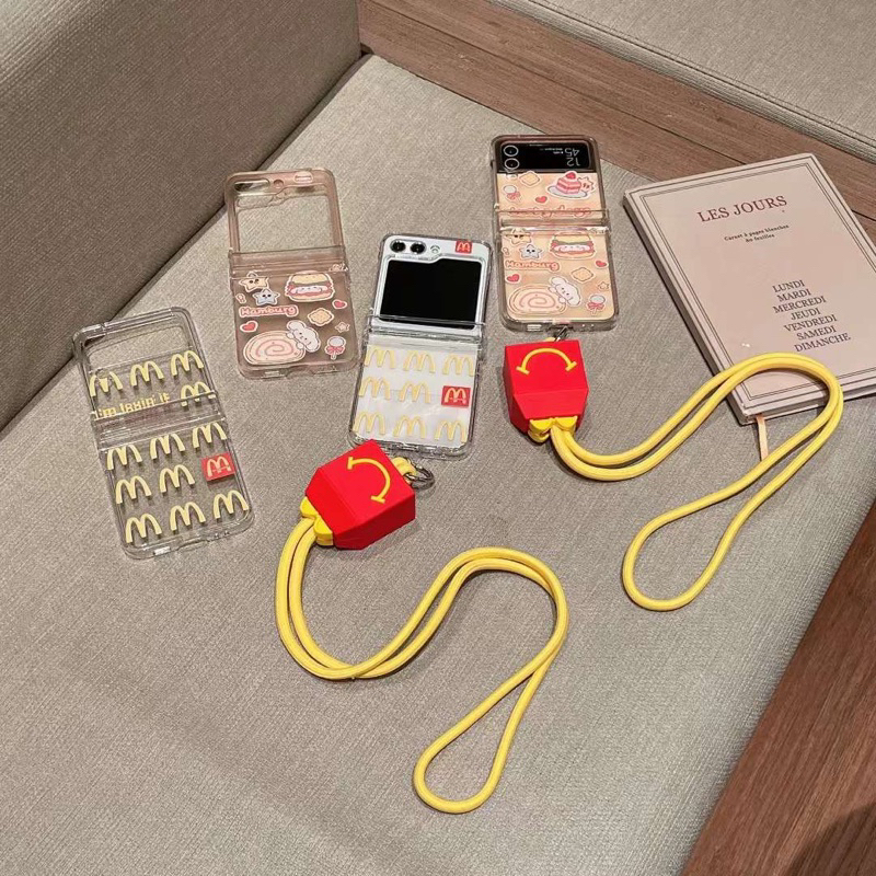 NEW Cute Case Mcd Mcdonald Mc Donald’s Fries Hamburger Chicken Cake With Chain Samsung Z Flip 5 4 3 