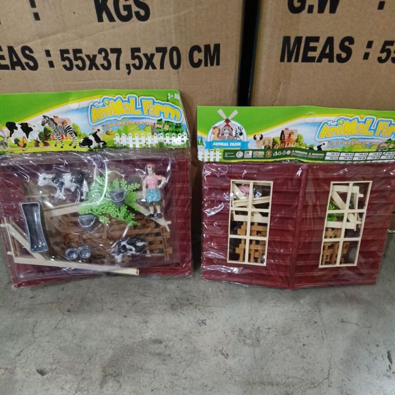 mainan ternak sapi dengan kandangnya yh39