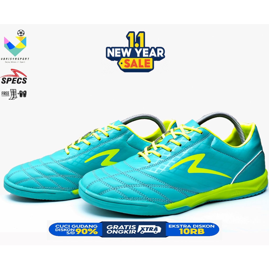 SEPATU FUTSAL SPECS HIJAU TOSCA + BONUS MENARIK