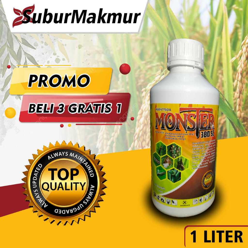 INSEKTISIDA MONSTER 380 SC 1 LITER PROMO BELI 3 GRATIS 1/B.A EMAMECTIN BENZOAT/KLORFENAPIR/INDOKSAKR