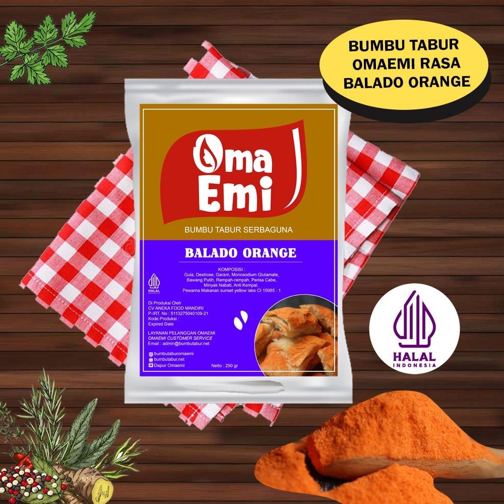 

Bumbu Tabur Rasa Balado Orange Untuk Tabur Snack/Keripik/Camilan kemasan 250 gr