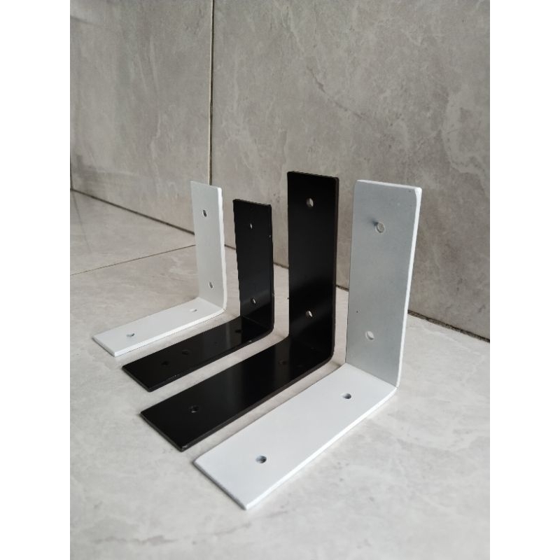 siku rak ambalan dinding | briket besi plat siku | siku besi tempel dinding