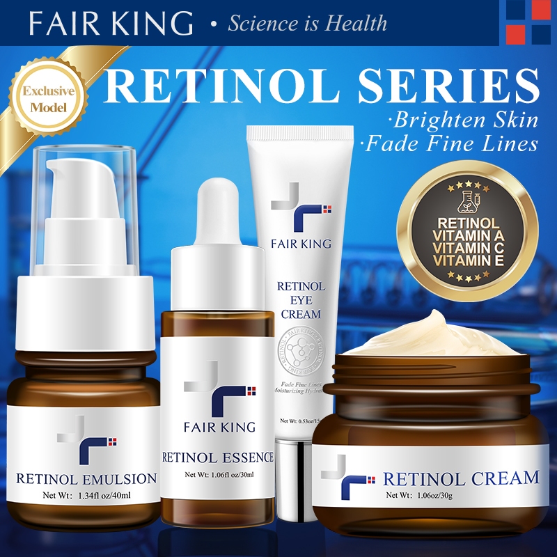 FAIR KING [BPOM] 4PCS Anti Aging Set Retinol Cream + Eye Cream+Facial Serum+Lotion Anti-Aging Collag