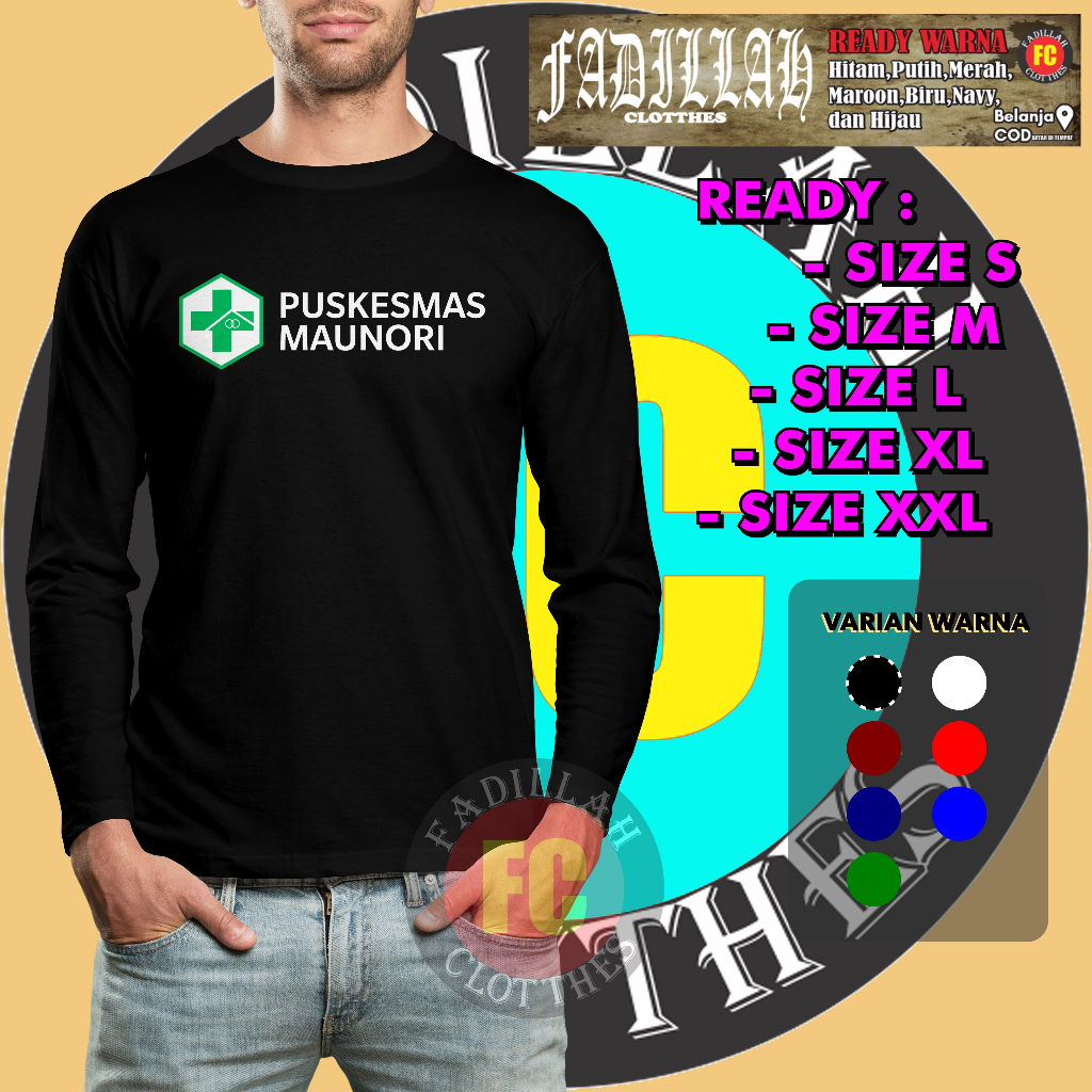 Kaos Puskesmas Logo Lengan panjang Request Nama Instansi Baju Distro