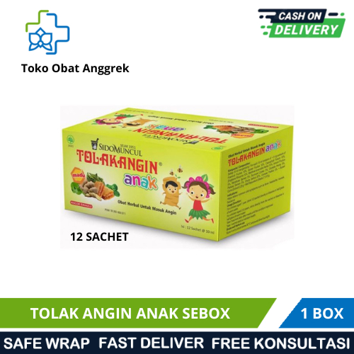TOLAK ANGIN ANAK CAIR SATU BOX/ISI 12 / PEREDA MASUKANGIN ANAK