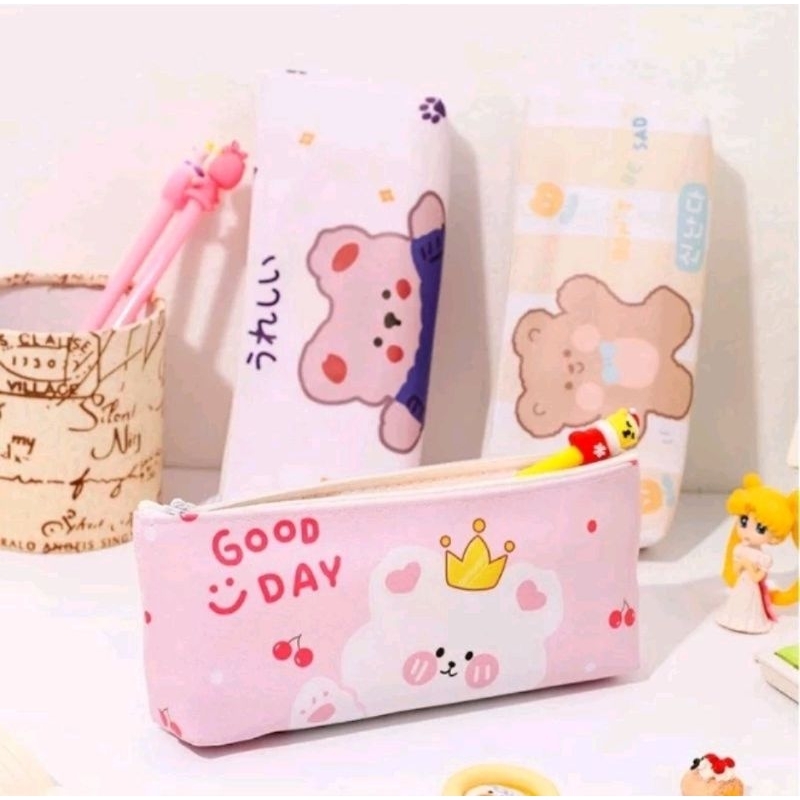 

Kotak Pensil Kartun Lucu Kotak Alat Tulis Karakter Tempat ATK Motif Bear Bunny