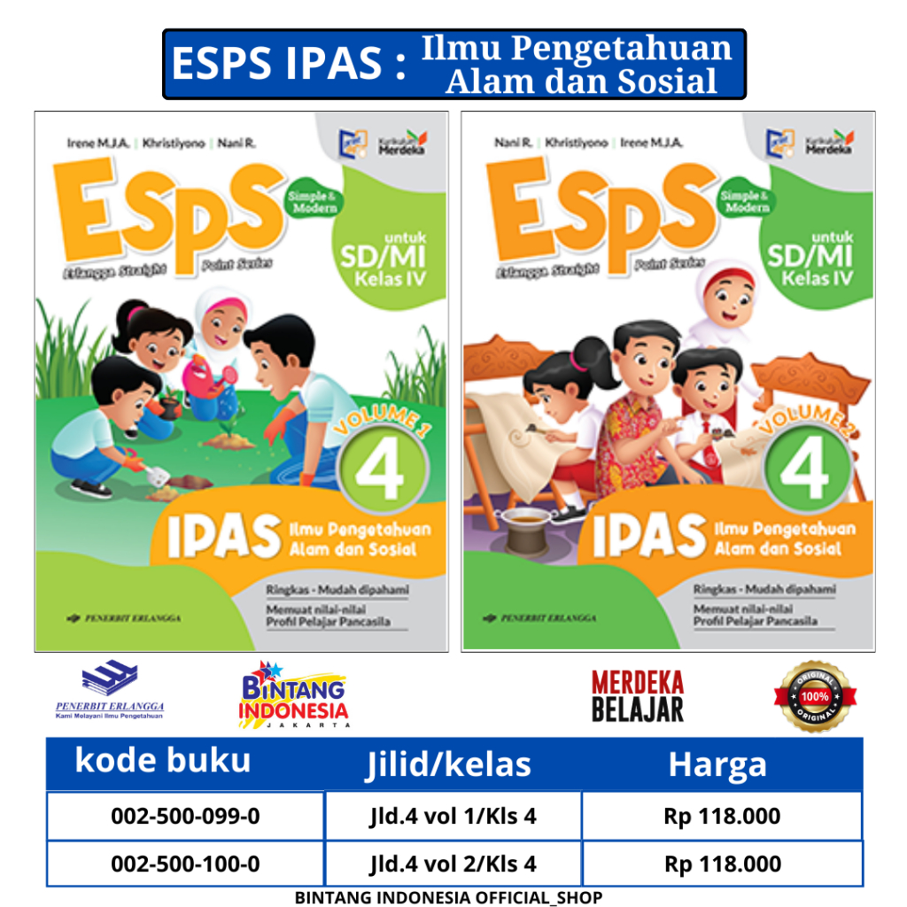 Erlangga - Buku Pelajaran IPAS Kelas 4 SD/MI Kurikulum Merdeka