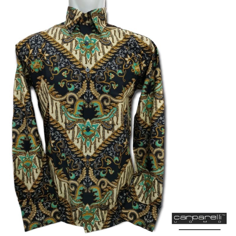kemeja pria batik hijau carparelli