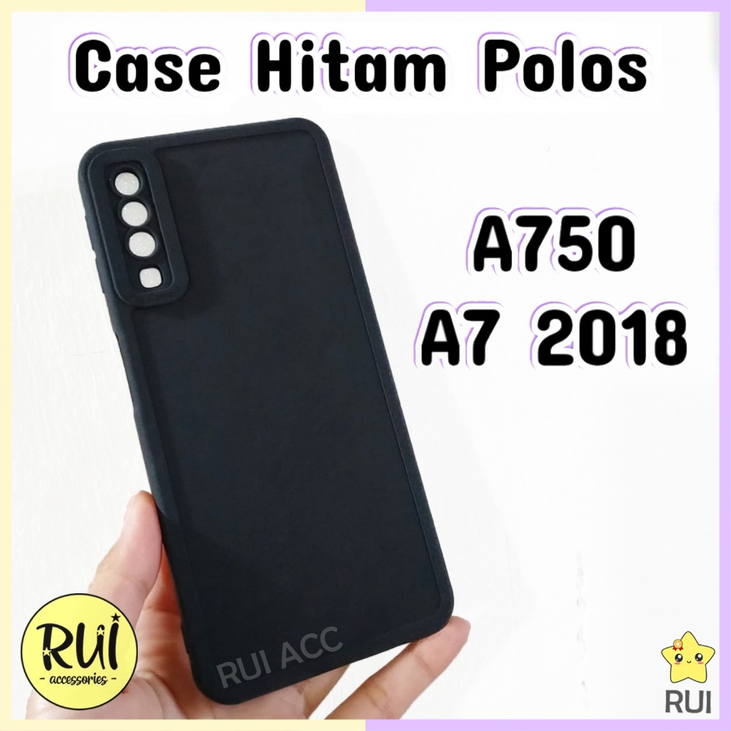 Case Hitam Samsung A7 2018 / A750 Softcase Polos Slim Silikon HP Lentur Black Matte