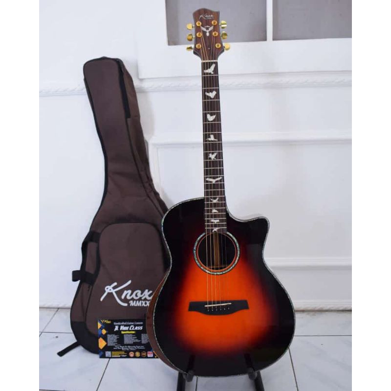 GITAR AKUSTIK ORIGINAL KNOX MMXX TL VIBE CLASS TOP TOP SOLID TERMURAH SPEK TERBAIK