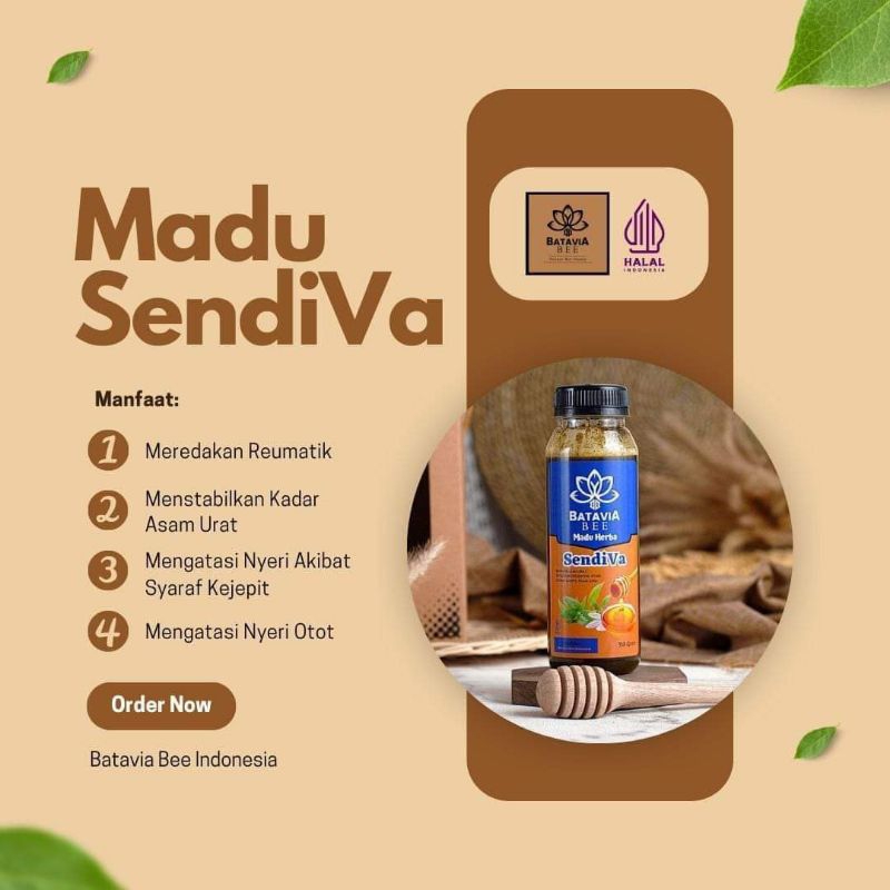 

madu SENDIVA Batavia bee madu herba untuk mengatasi persendian nyeri otot kesemutan dll