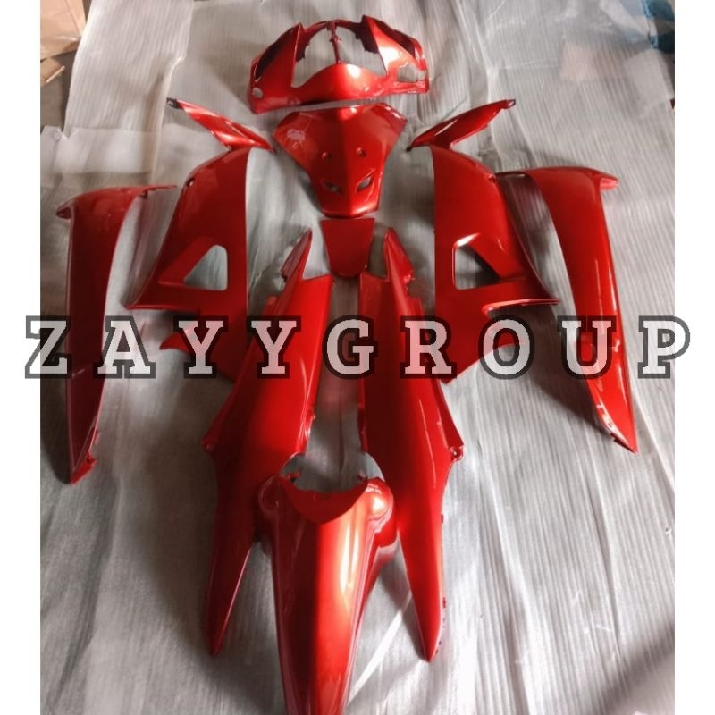paketan body halus motor Honda Supra fit new, Supra fit jumbo 2006 warna merah candy