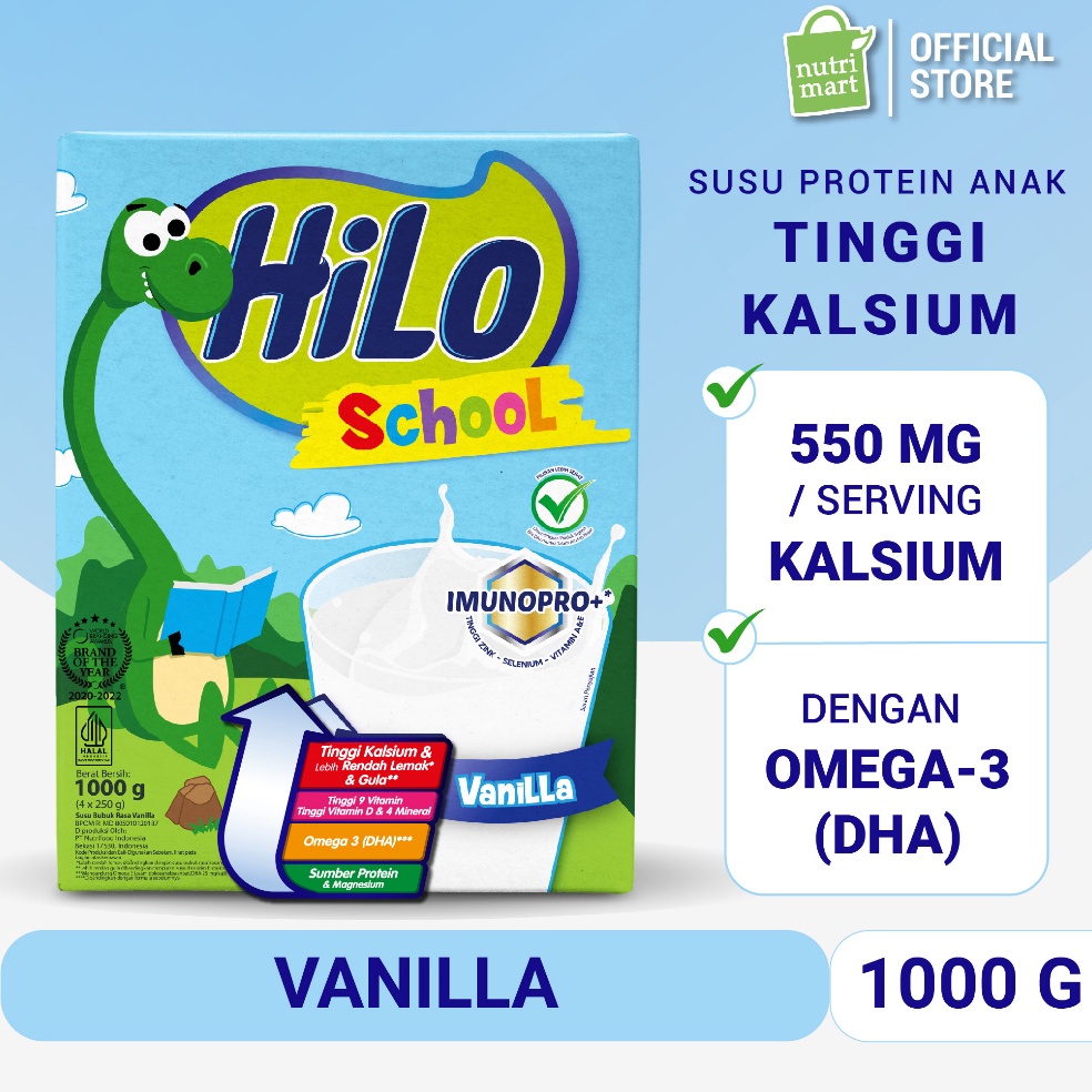 

Kode RUH25 HiLo School Vanilla 1 gram Susu Tinggi Kalsium Lebih Rendah Lemak