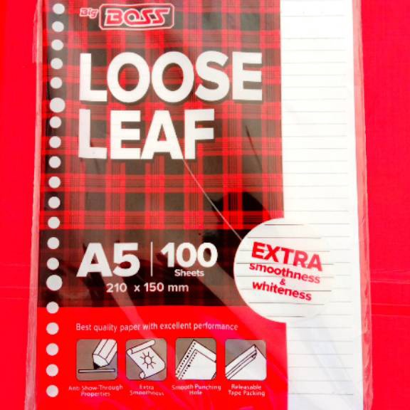 

loose leaf A5 bergaris 1 lembar