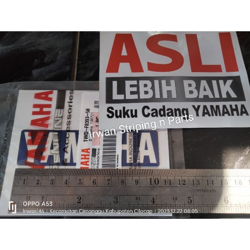 Sticker Stiker Striping Logo YAMAHA ORIGINAL R25 Biru Movistar 2015