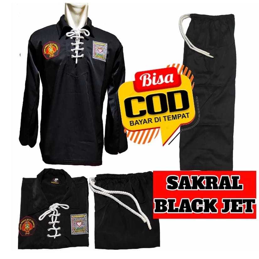 SERAGAM SAKRAL PSHT-SAKRAL WARGA JET BLACK PREMIUM PSHT CELANA TALI- SAKRAL WARGA PSHT BLACK JET