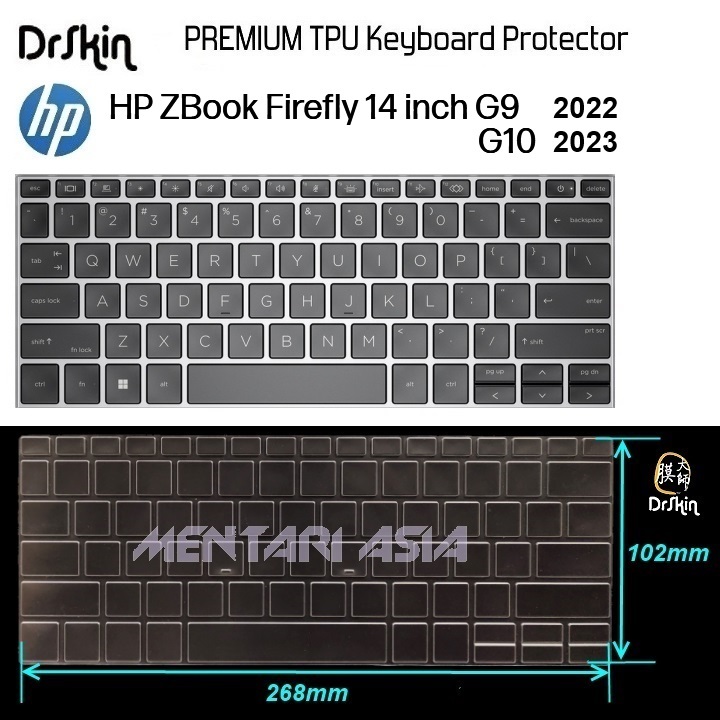 Keyboard Protector HP ZBook Firefly 14 G9 G10 - DrSkin Premium TPU