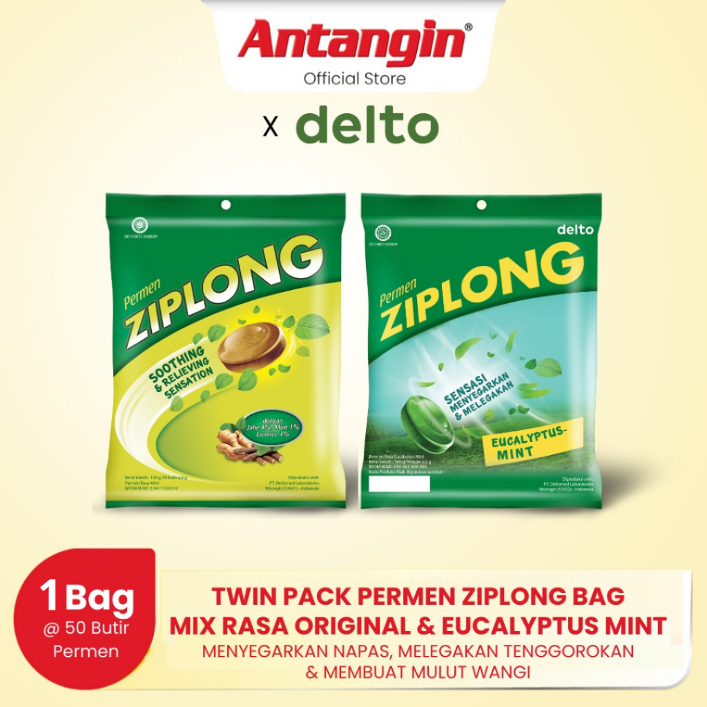 

Permen Ziplong Bag Mix Rasa - Original & Eucalyptus Mint